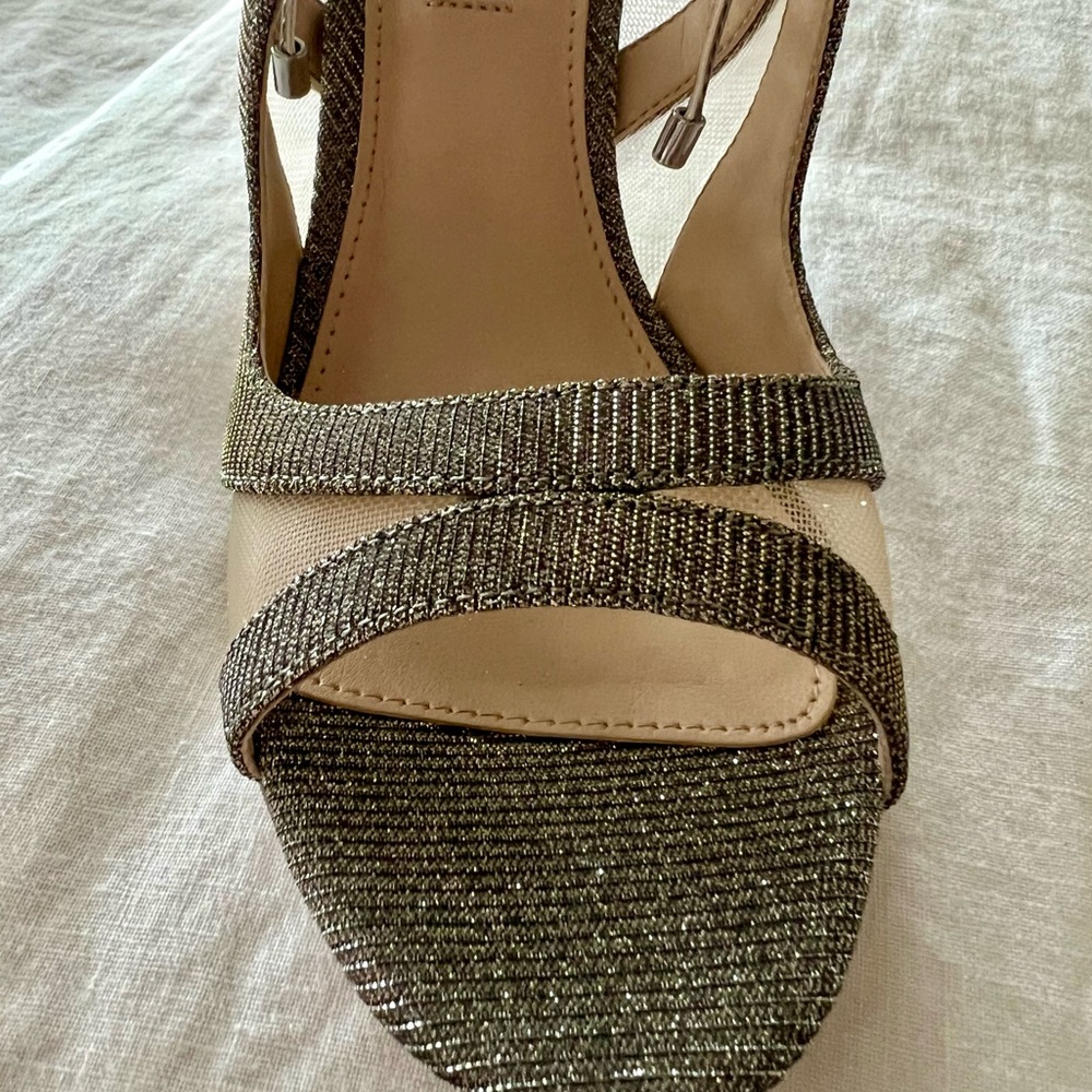 Nina Gorgeous Cut Out Sheer Silver Mesh Sandal